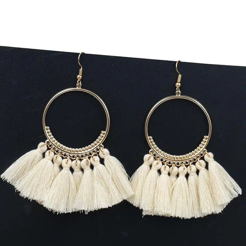 Tasselled Hoop Earrings For Women