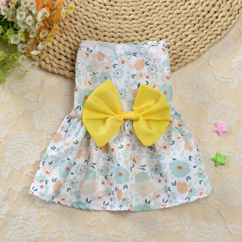 Floral Princess Dress Teddy Pet Cute Dog