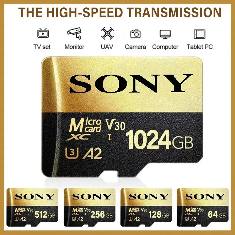 SONY Micro SD TF Card Mini 1TB Memory Card Class 128GB 256GB High Speed Cartao De Memoria Flash Memory TF Mecard C10 For Xiao Mi