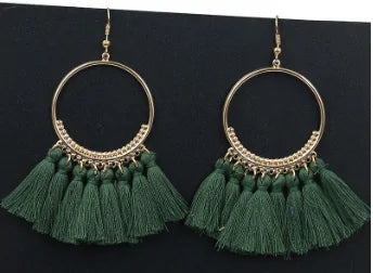 Tasselled Hoop Earrings For Women