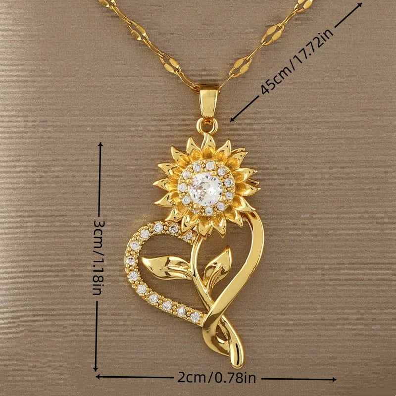 Rotating Sunflower Necklace