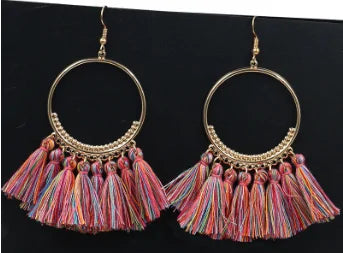 Tasselled Hoop Earrings For Women