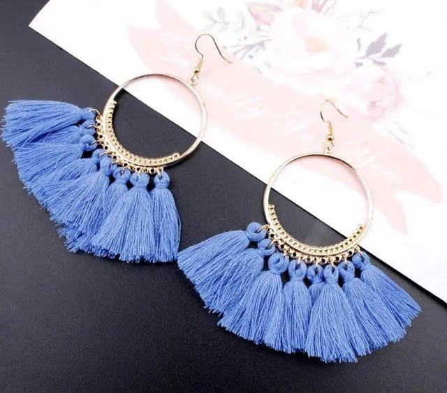 Tasselled Hoop Earrings For Women