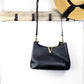 Versace Virtus Small Black Leather Hobo Shoulder Crossbody Bag