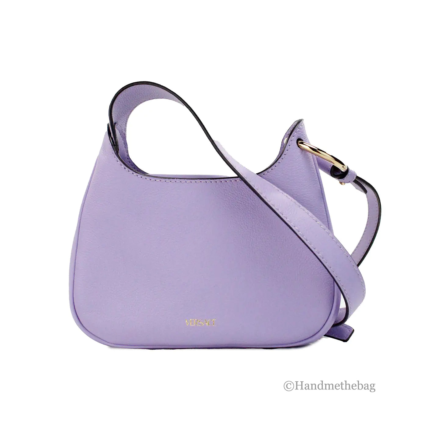 Versace Vitello Small Lilac Leather Medusa Crossbody Shoulder Bag