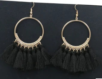 Tasselled Hoop Earrings For Women