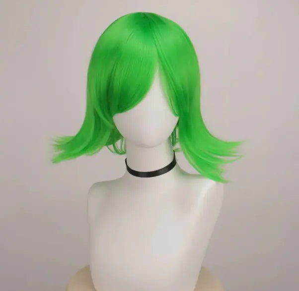 Cos Wig Anti-Curling Green Short Hair Style