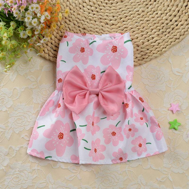 Floral Princess Dress Teddy Pet Cute Dog