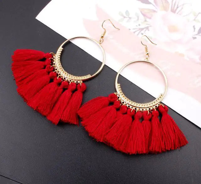 Tasselled Hoop Earrings For Women