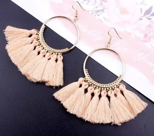 Tasselled Hoop Earrings For Women