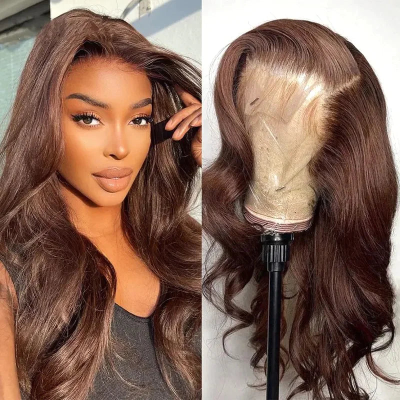 Long Wavy Lace Front Wig (Brown)